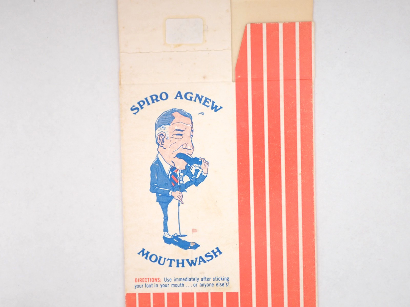 Vintage 1970 Spiro Agnew Mouthwash Box Novelty Political Satire Anti Nixon Vice