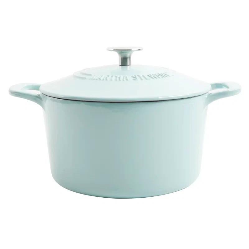 Wayfair - Martha Stewart Gatwick 7 qt. Cast Iron Round Dutch Oven Blue