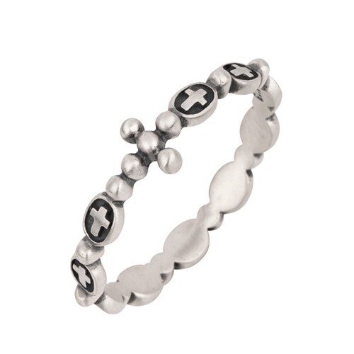 Aespa Karina Rosary Ring PR167A 925 Sterling Silver Catholic Ring (US 4 ~ 10)