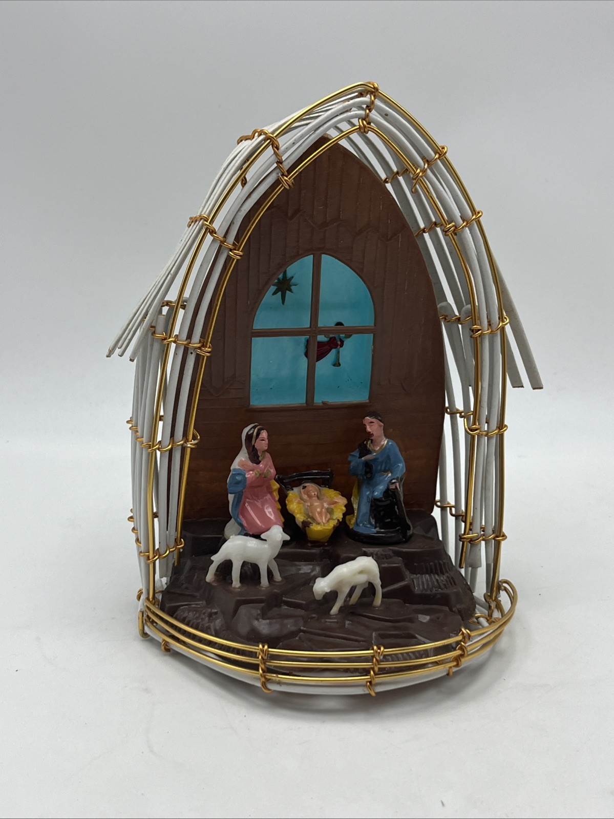 Vintage Rossini Nativity Scene Holy Night 4.5”x5.5”x7.5”- Christmas Plastic