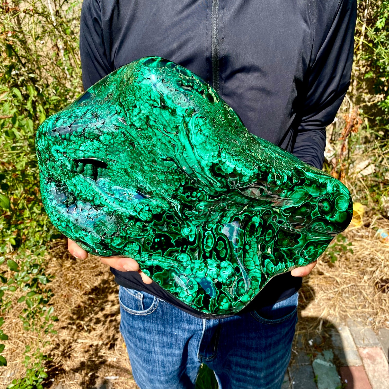26.4LB  Natural luster peacock rock cluster rough mineral sample