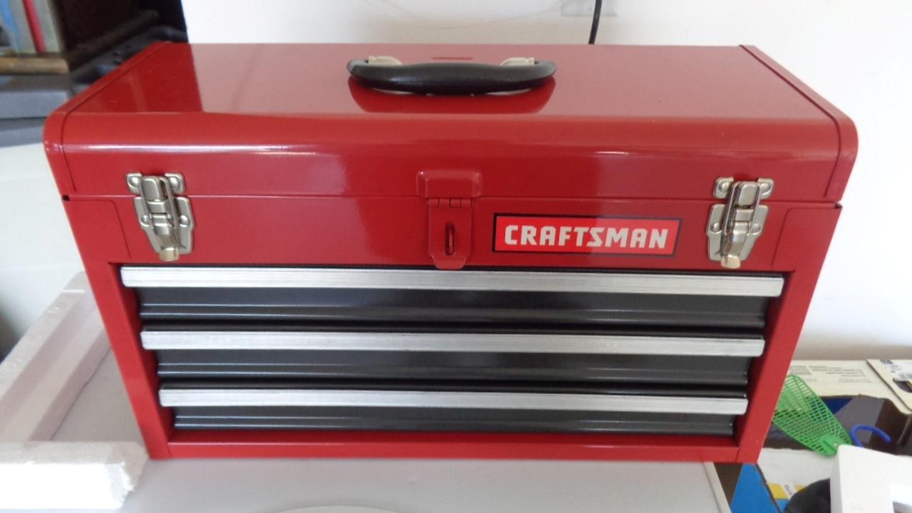 NEVER USED 2004 NOS RED CRAFTSMAN 3 DRAWER PORTABLE TOOL BOX-CHEST 9 65337 SEARS