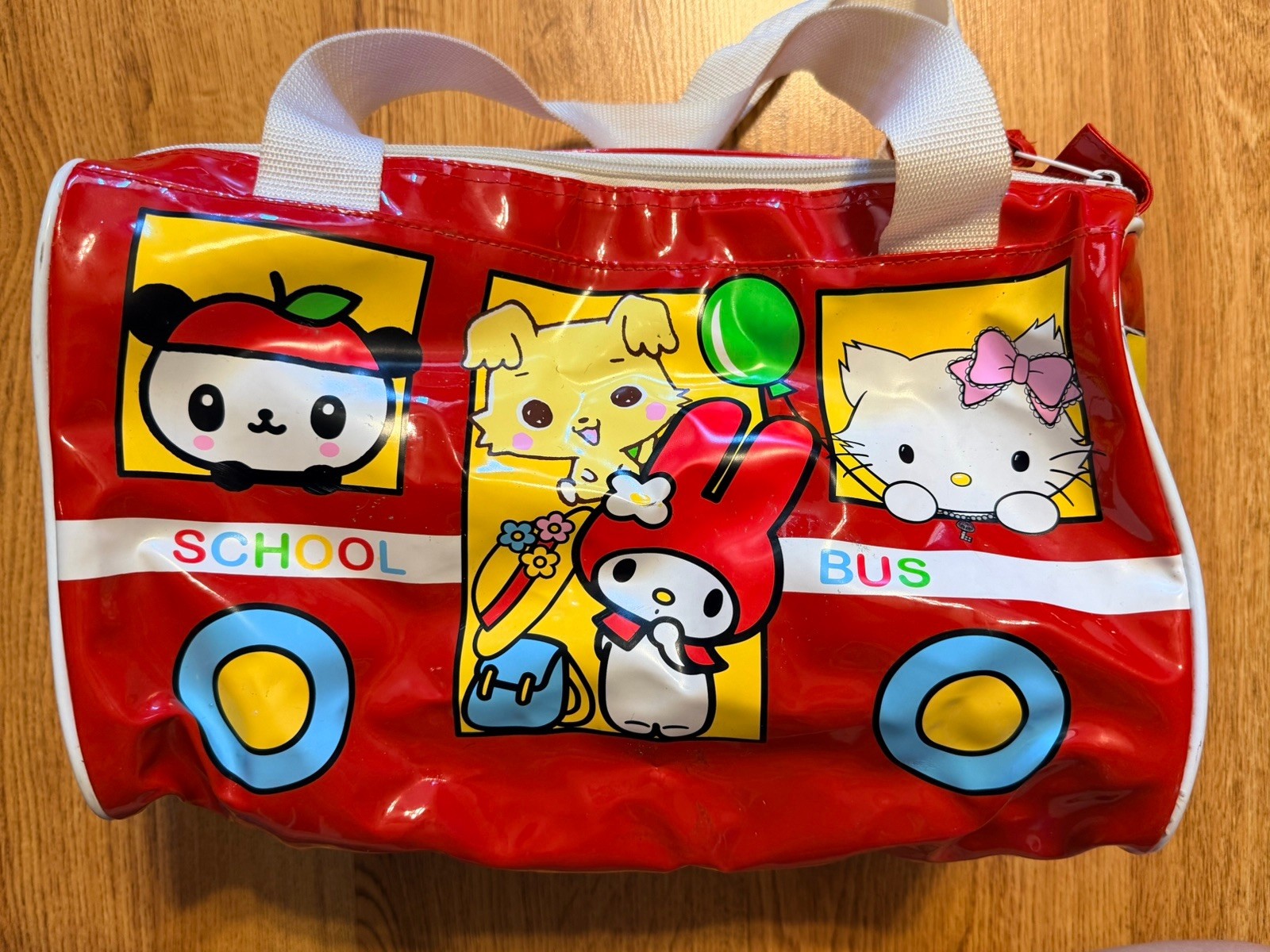 Vtg Y2K SANRIO Rare 2007 Large Vinyl Bus Small Duffle Bag Hello Kitty