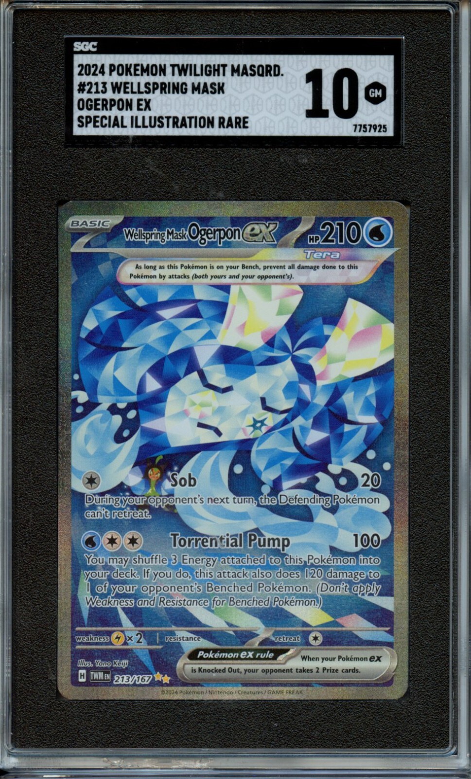 2024 Pokemon Wellspring Mask Ogerpon EX Special Illustration Rare SGC 10