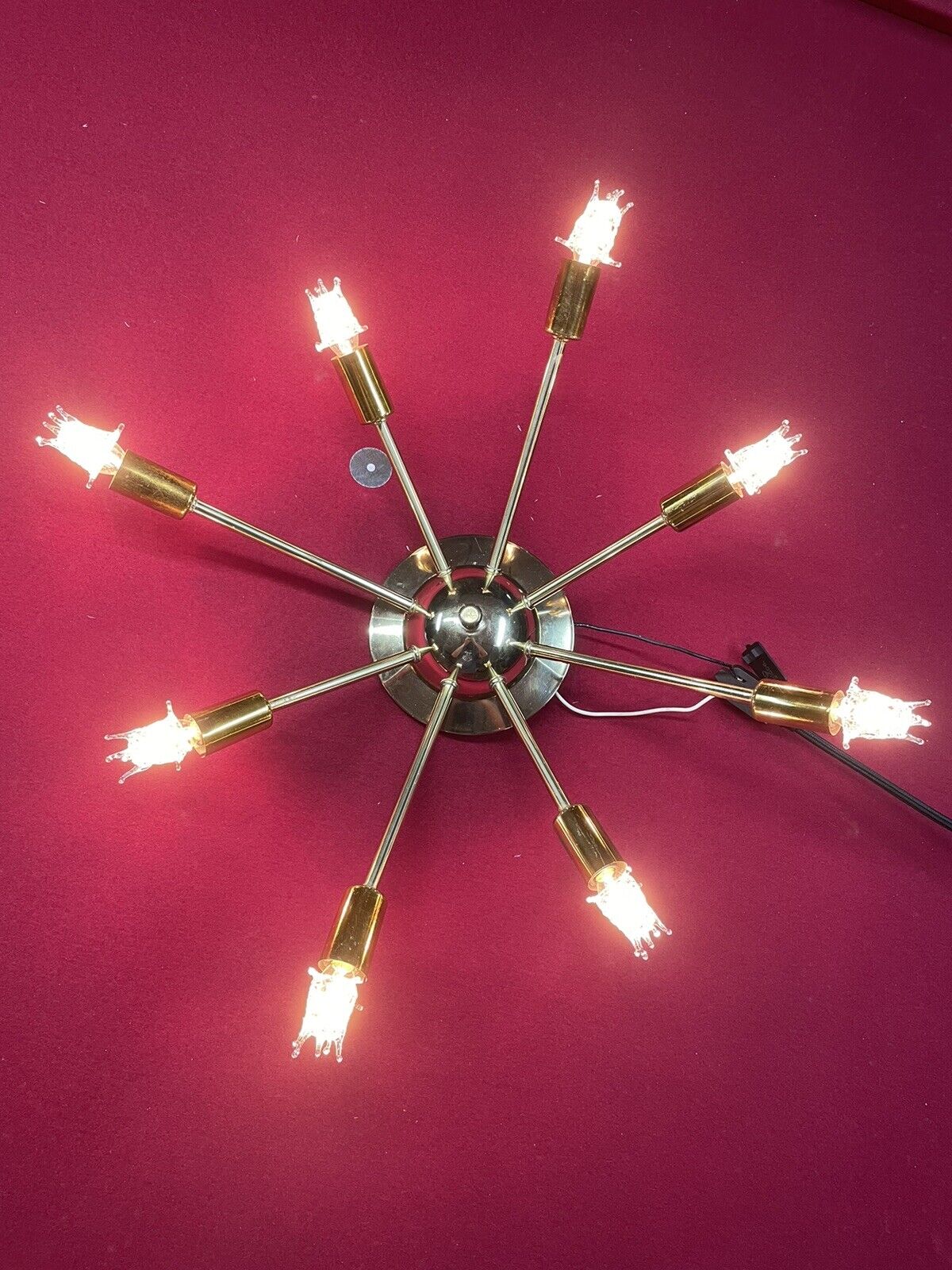 MCM Sputnik Starburst Chandelier Ceiling Light Lamp Vintage 50s By Moe Lighting