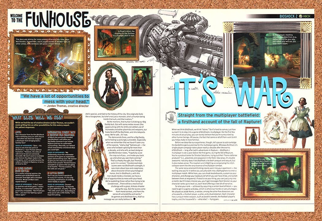 Bioshock 2 Xbox 360 Original 2008 Print Ad Authentic Video Game Review Promo 1