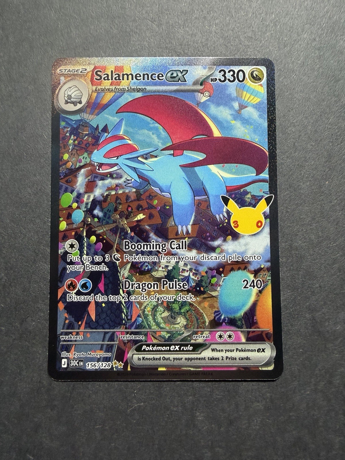 Pokemon 30th Anniversary Salamence ex SIR 156/128 English NM