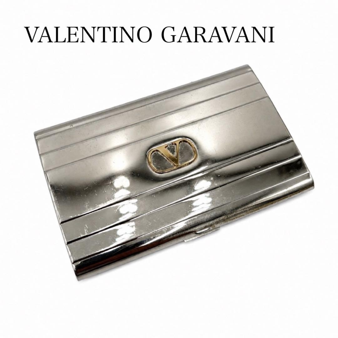 VALENTINO GARAVANI Vintage Silver Cigarette Cigar Case Rare Tobacco Holder