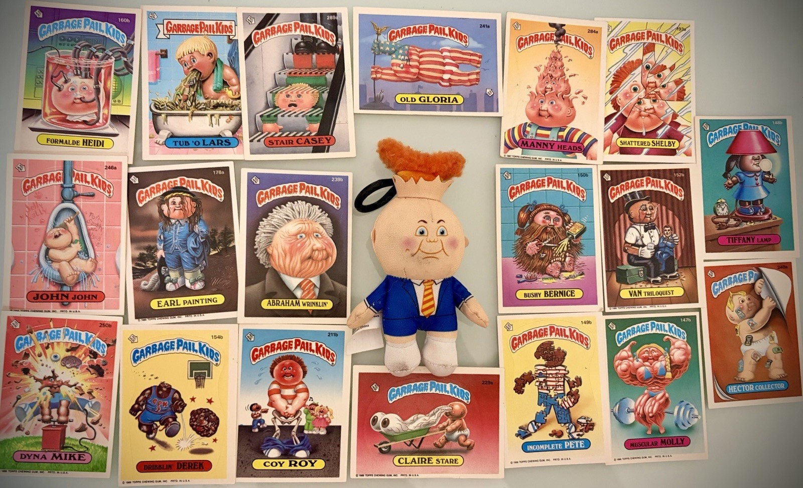 Vintage Garbage Pail Kids GPK Lot 19 Cards + Plush 1986 1987 Topps