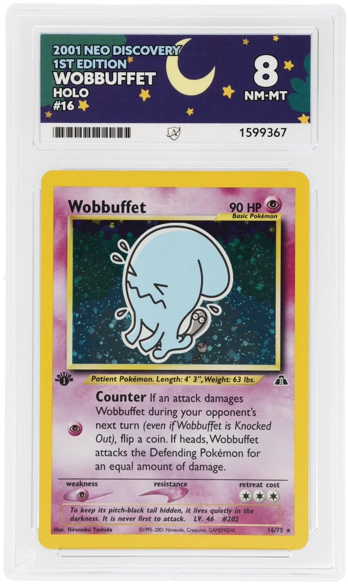 Wobbuffet 16/75 ACE 8 1st Edition Neo Discovery Pokemon Card Game