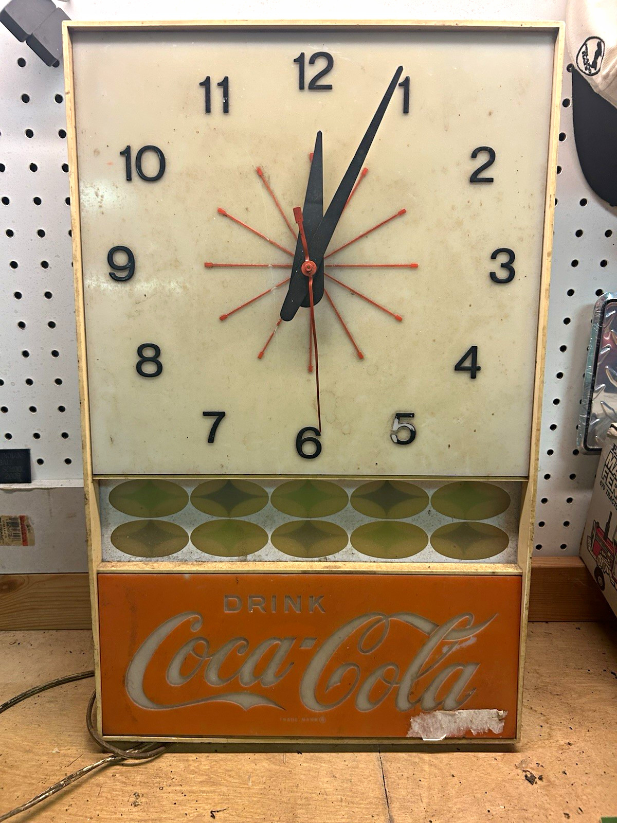 Vintage Coca Cola Clock 1960s-1970s