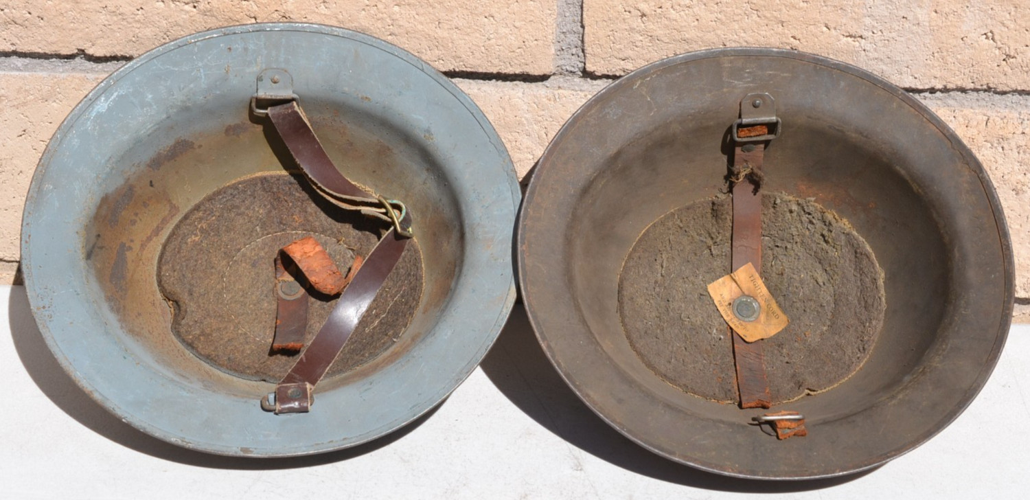 LOT OF 2 WW1 US ARMY  DOUGHBOY HELMET US MILITARY WWI GREAT WAR
