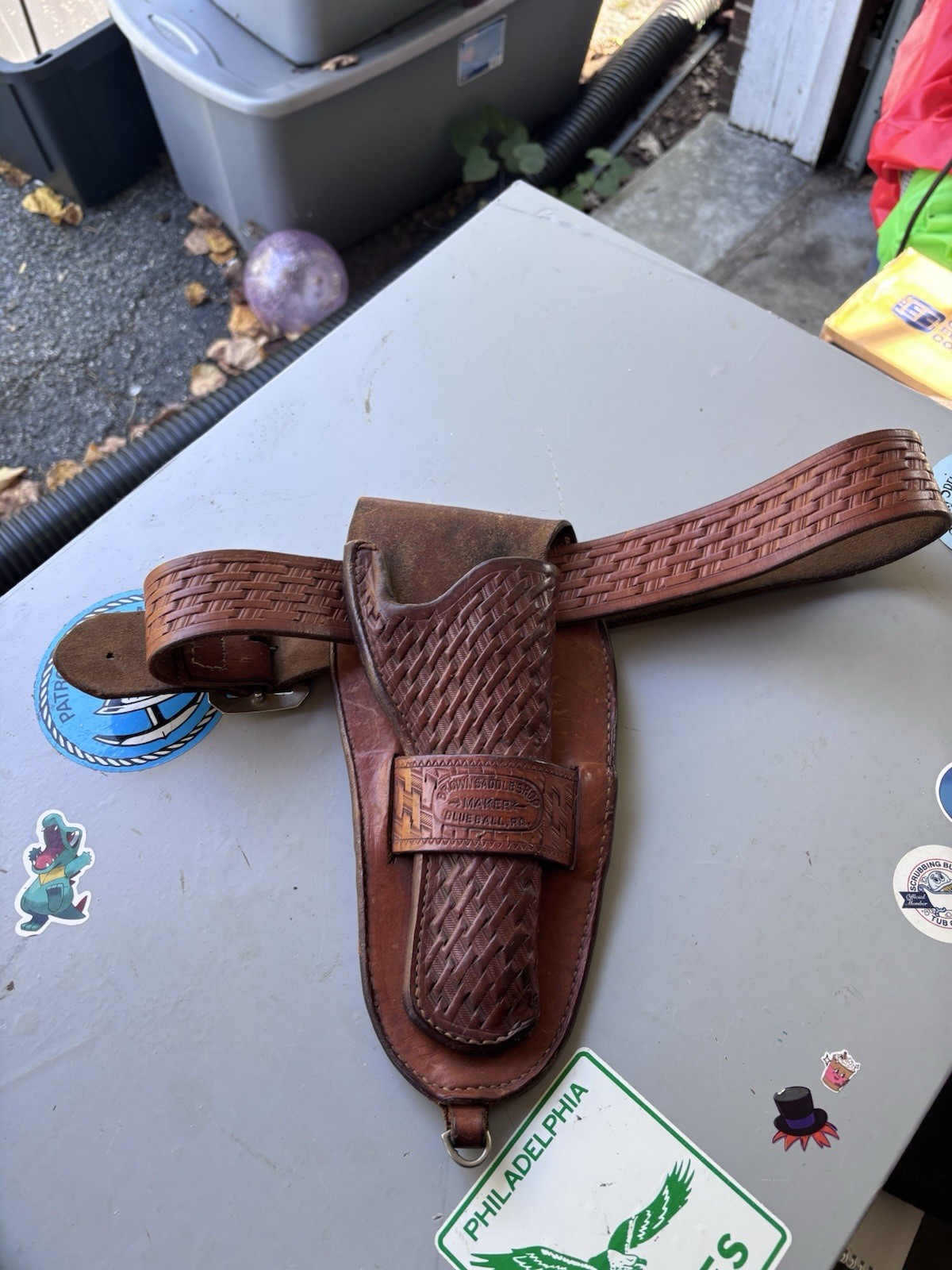 Vtg Brown’s Saddle Shop Blue Ball PA Leather Holster & Belt Western Cowboy Vtg Brown’s Saddle Shop Blue Ball PA Leather Holster & Belt Western Cowboy