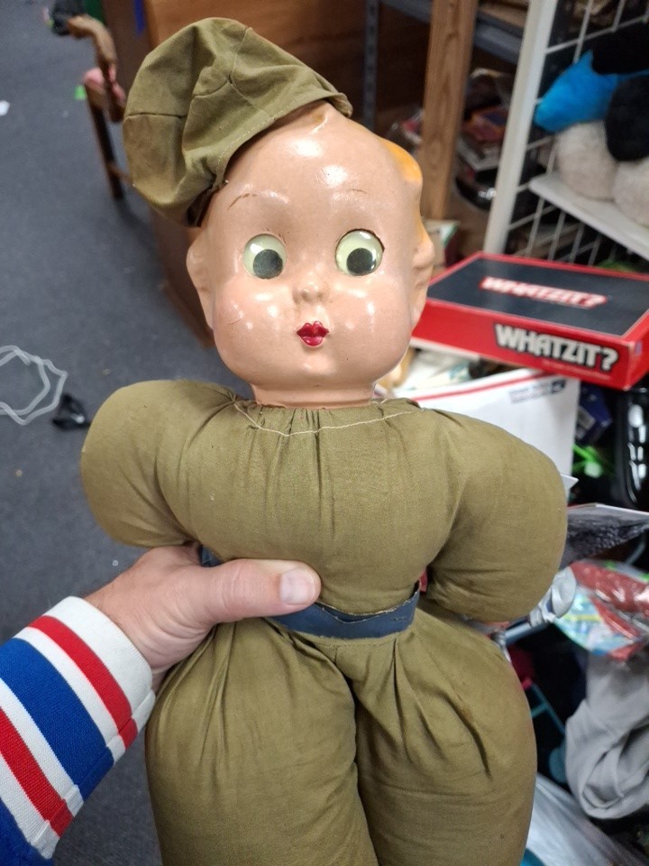 Vtg 30s 40s WWII Googly Eyed Soldier Doll Ralph A. Freundlich Military Collector