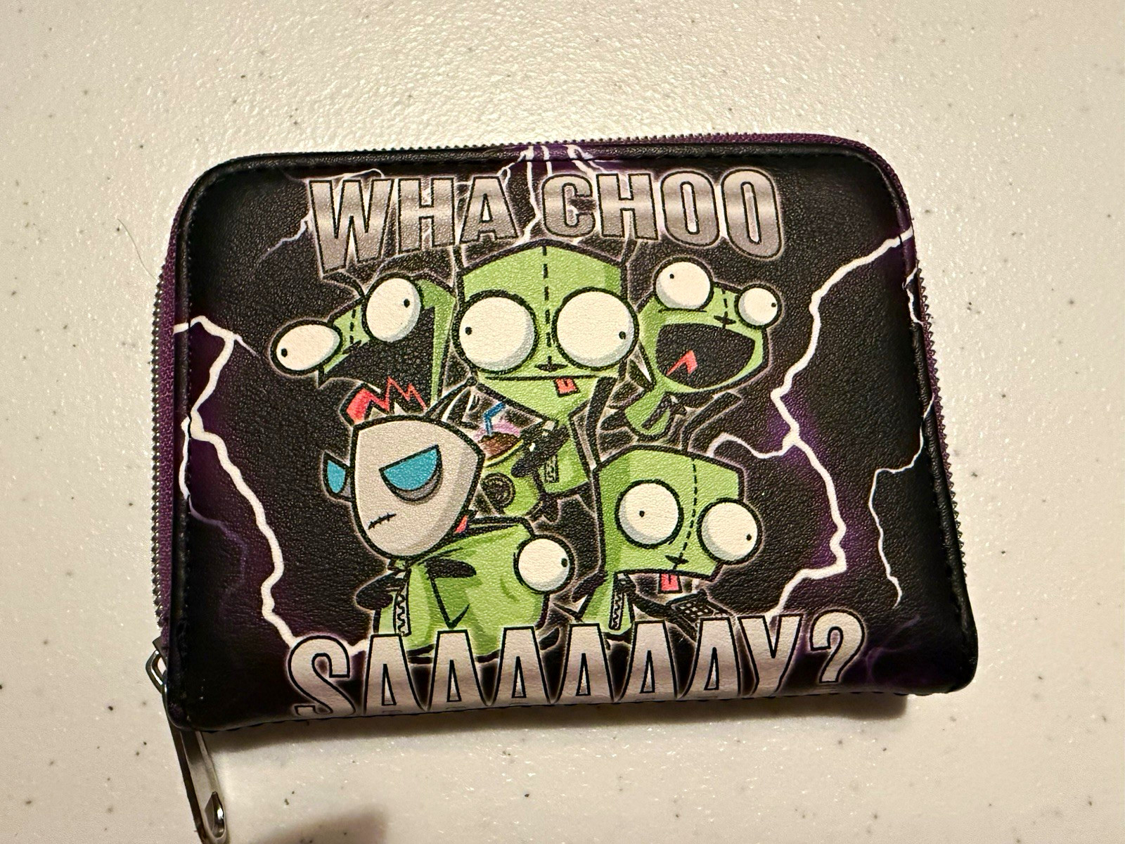 Loungefly Nickelodeon Invader Zim GIR Zip-Around Wallet Purple/Black/Green