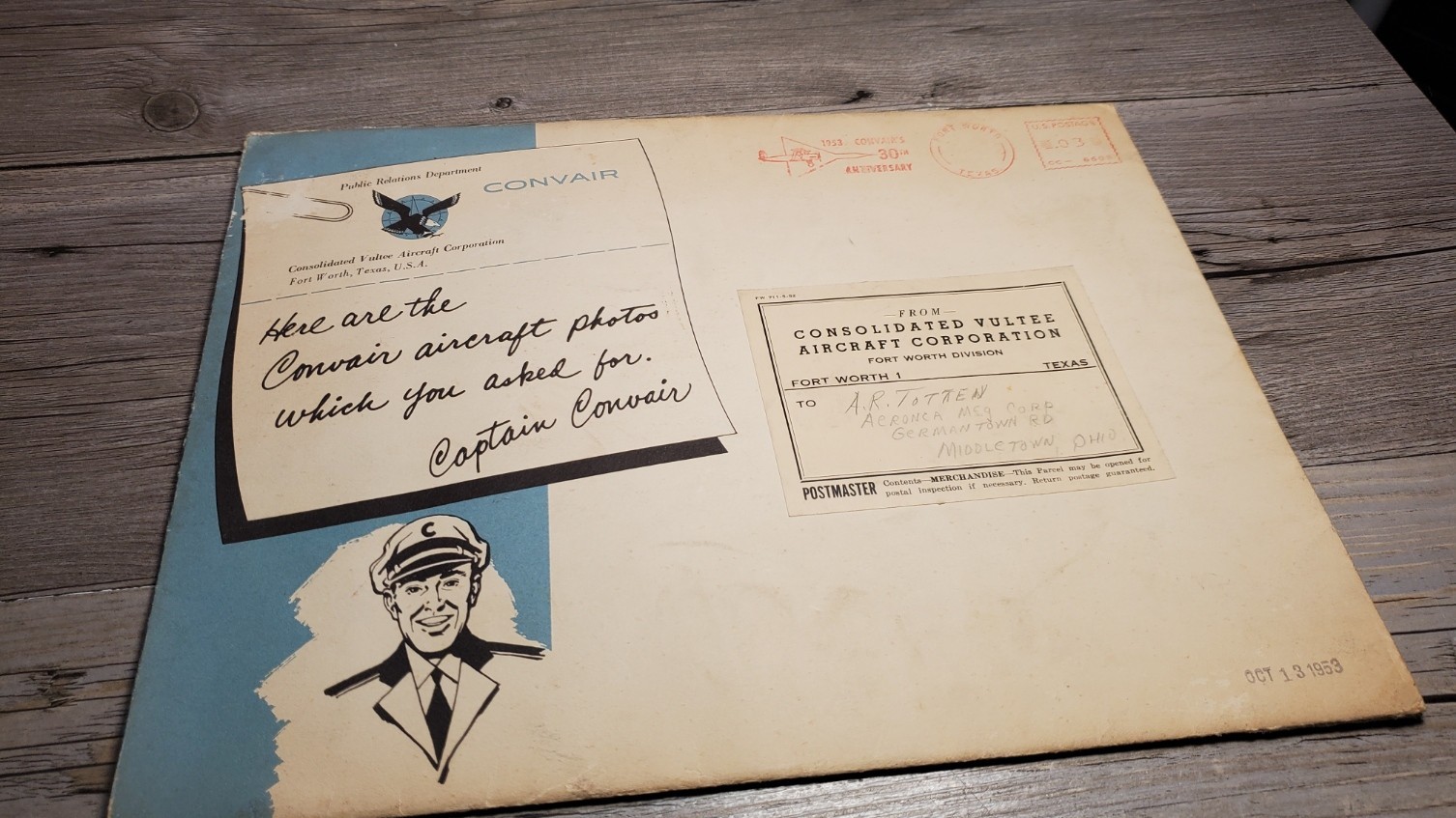 1950s Convair & Fairchild Aircraft Lithograph Set B-36 C-123 C-119 Sea Dart
