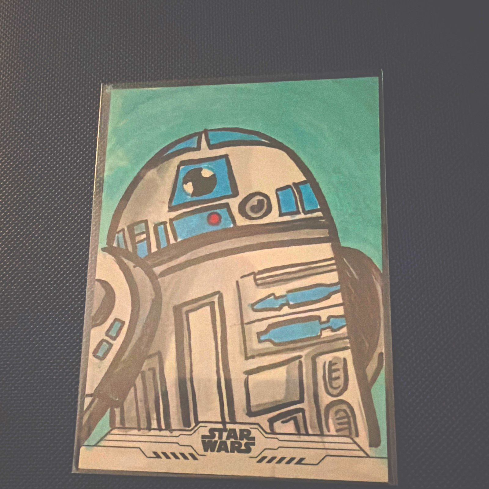 Topps 2014 Star Wars Chrome Legacy R2-D2 Sketch Card Auto Robert Garcia
