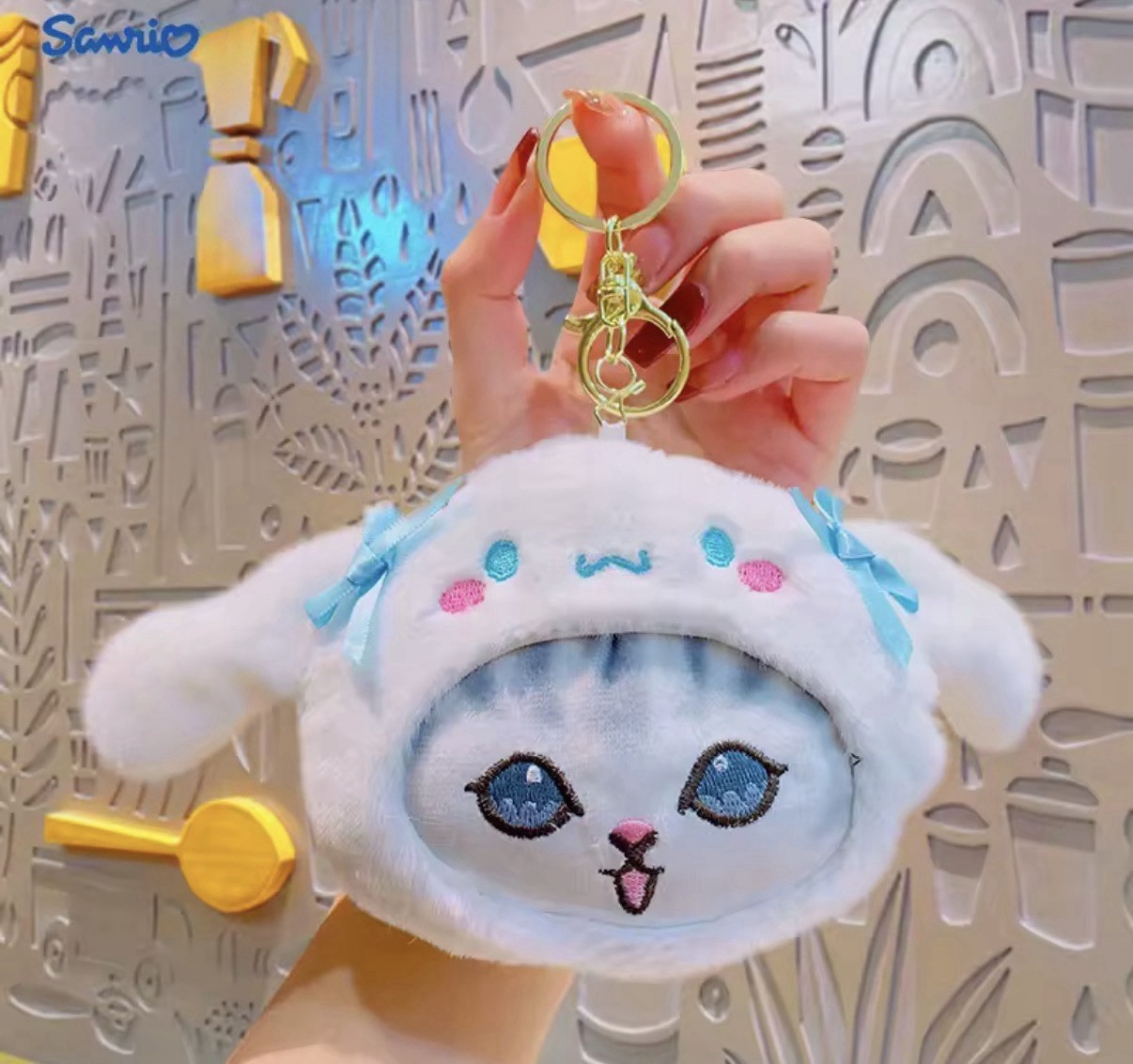 Sanrio X Mofusand Crossdressing Plush Coin Purse y2k Kawaii Cinnamoroll-NO TAGS