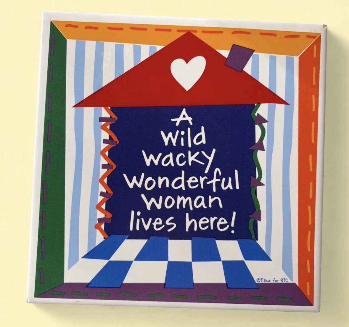 Grespania Hand Painted Ceramic Glazed Tile by Tika for RTC, Women Art, 8\