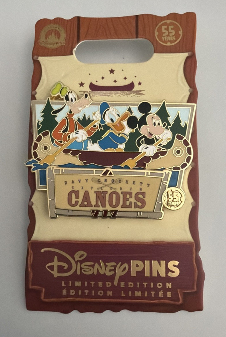 Disneyland Davey Crockett’s Canoes 55th Anniversary Pin LE 1500 IN HAND