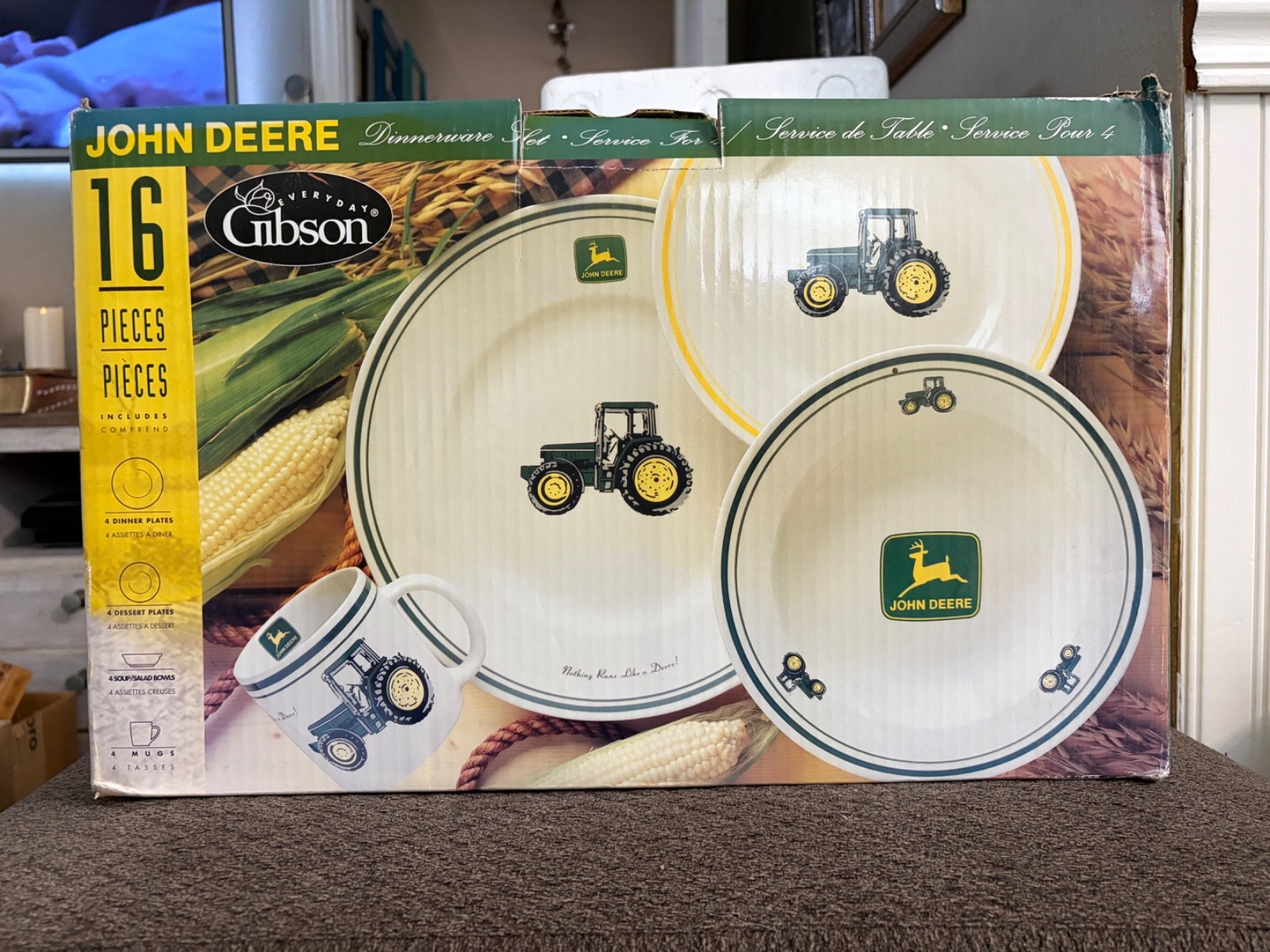 Vintage Gibson 16 Piece John Deere Dinnerware Set