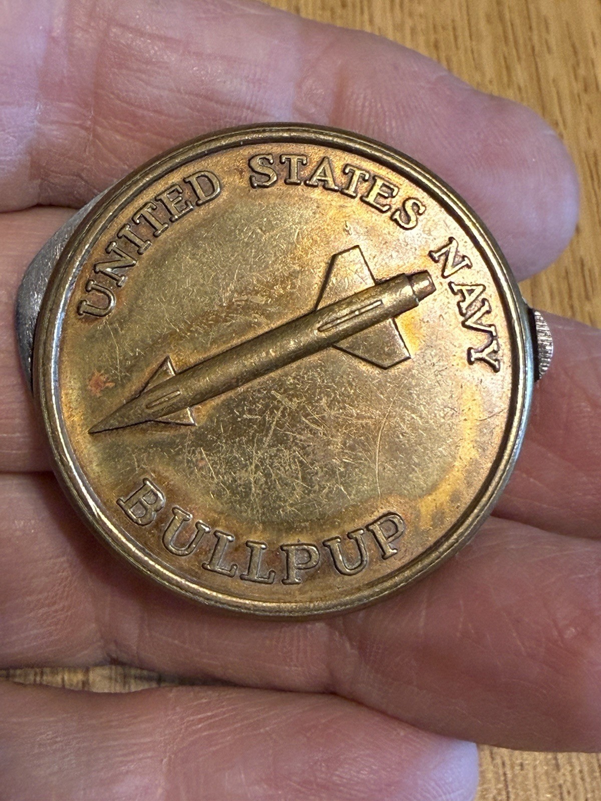 Vintage Martin Aircraft USN Bullpup Missile Pocket 2 Blade Knife Round Vintage Martin Aircraft USN Bullpup Missile Pocket 2 Blade Knife Round