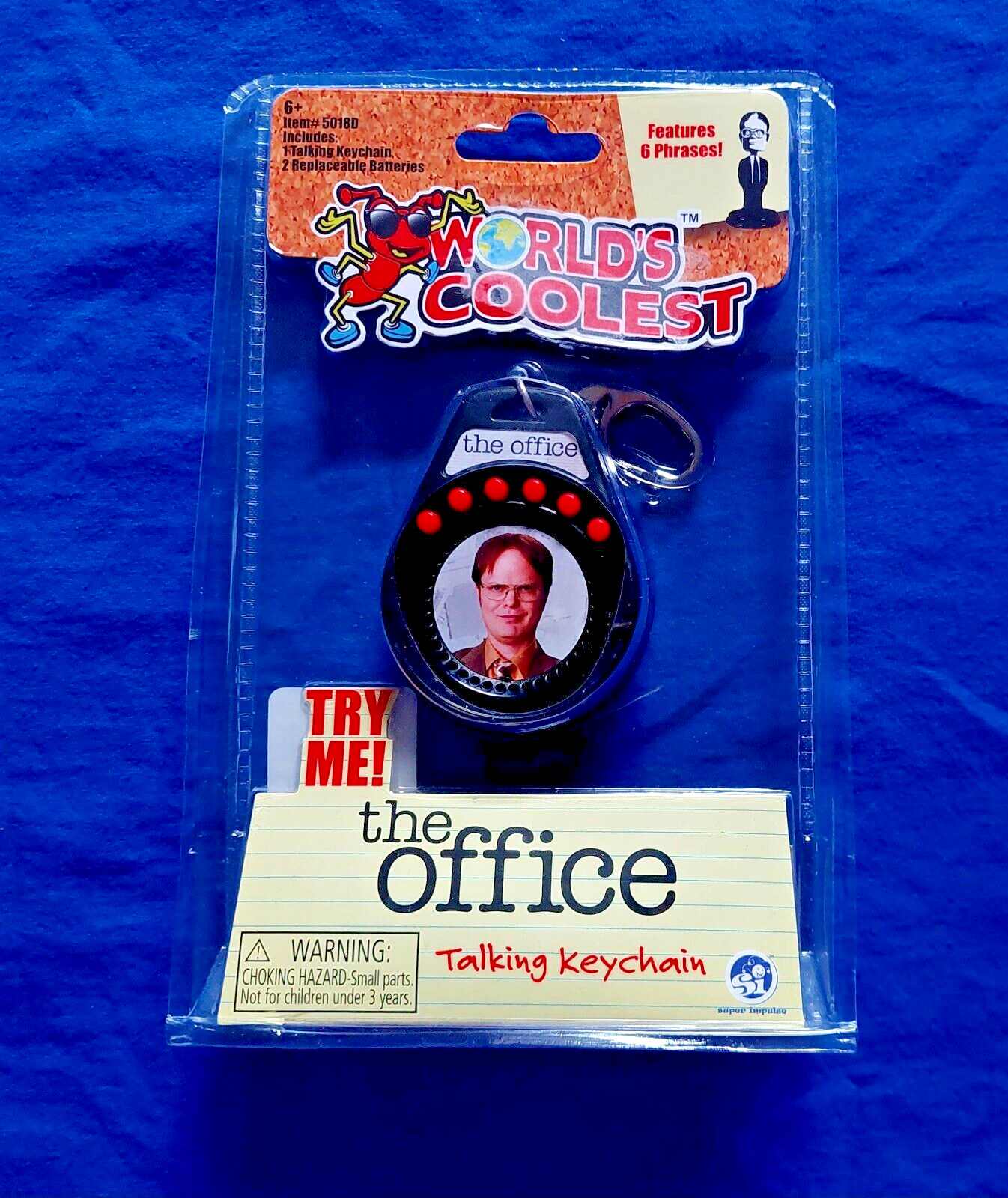 World\'s Coolest the Office Dwight Talking Keychain New Old Stock #O1