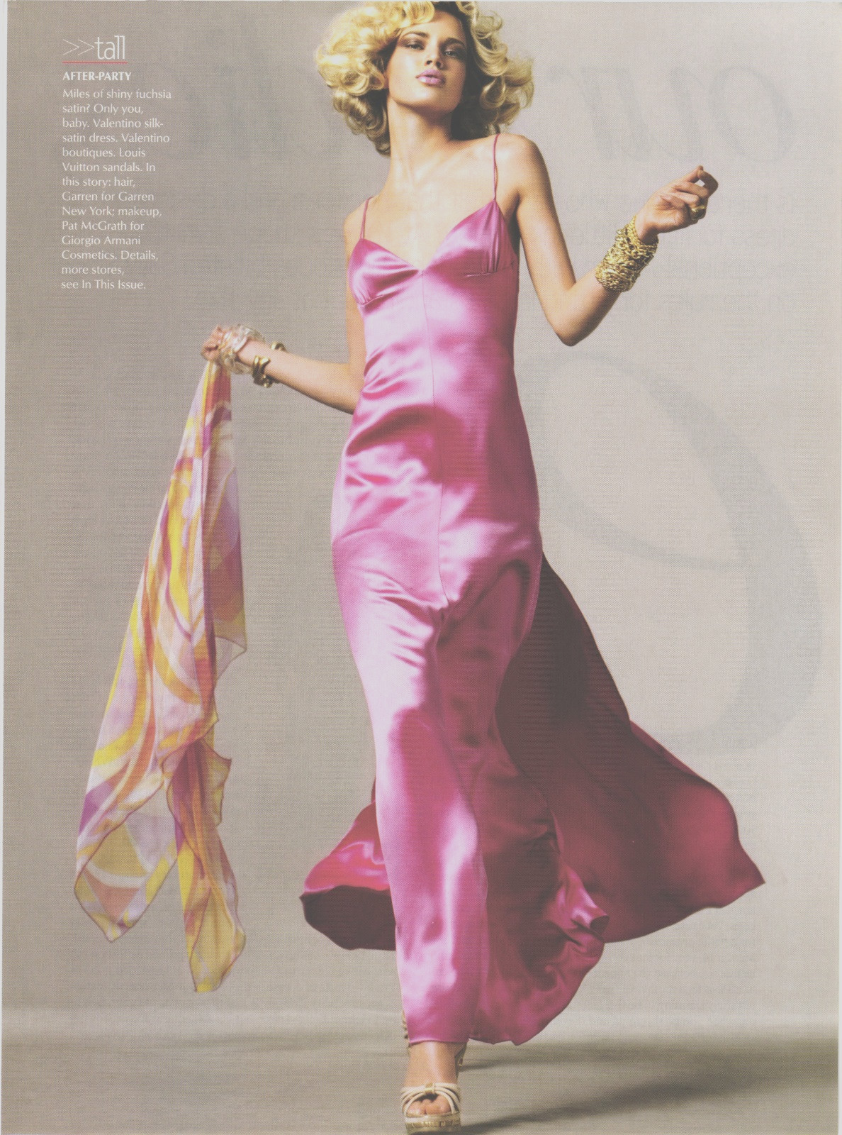 Valentino Fuchsia Pink Satin Slip Dress Gown AA Model Fashion 2004 Print Ad 426 Valentino Fuchsia Pink Satin Slip Dress Gown AA Model Fashion 2004 Print Ad 426