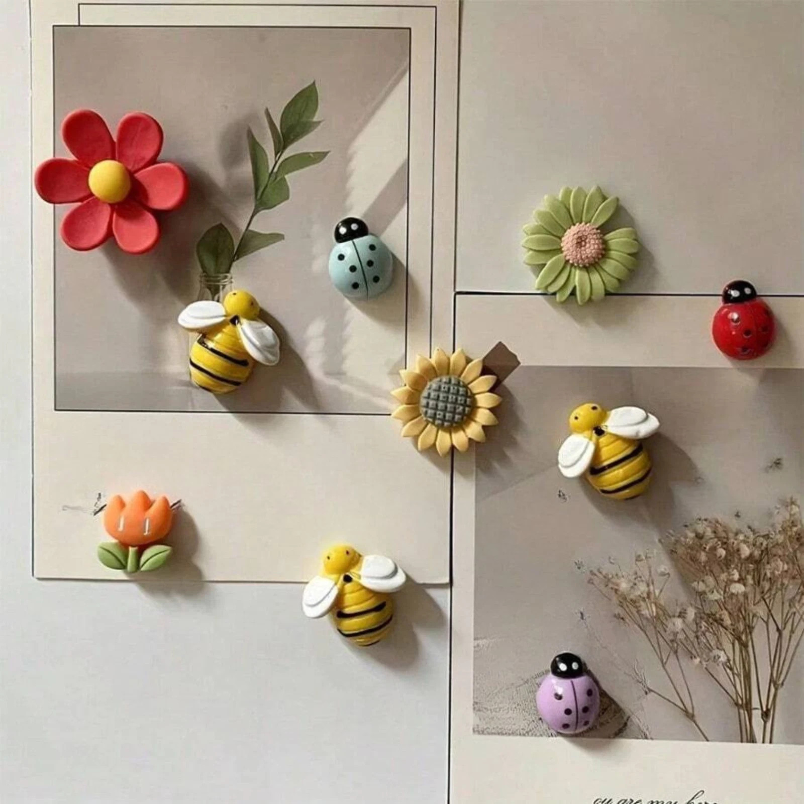 10pcs Mini Fridge Magnets Flower Bee Shaped Cute Decorative Refrigerator Magnets 10pcs Mini Fridge Magnets Flower Bee Shaped Cute Decorative Refrigerator Magnets