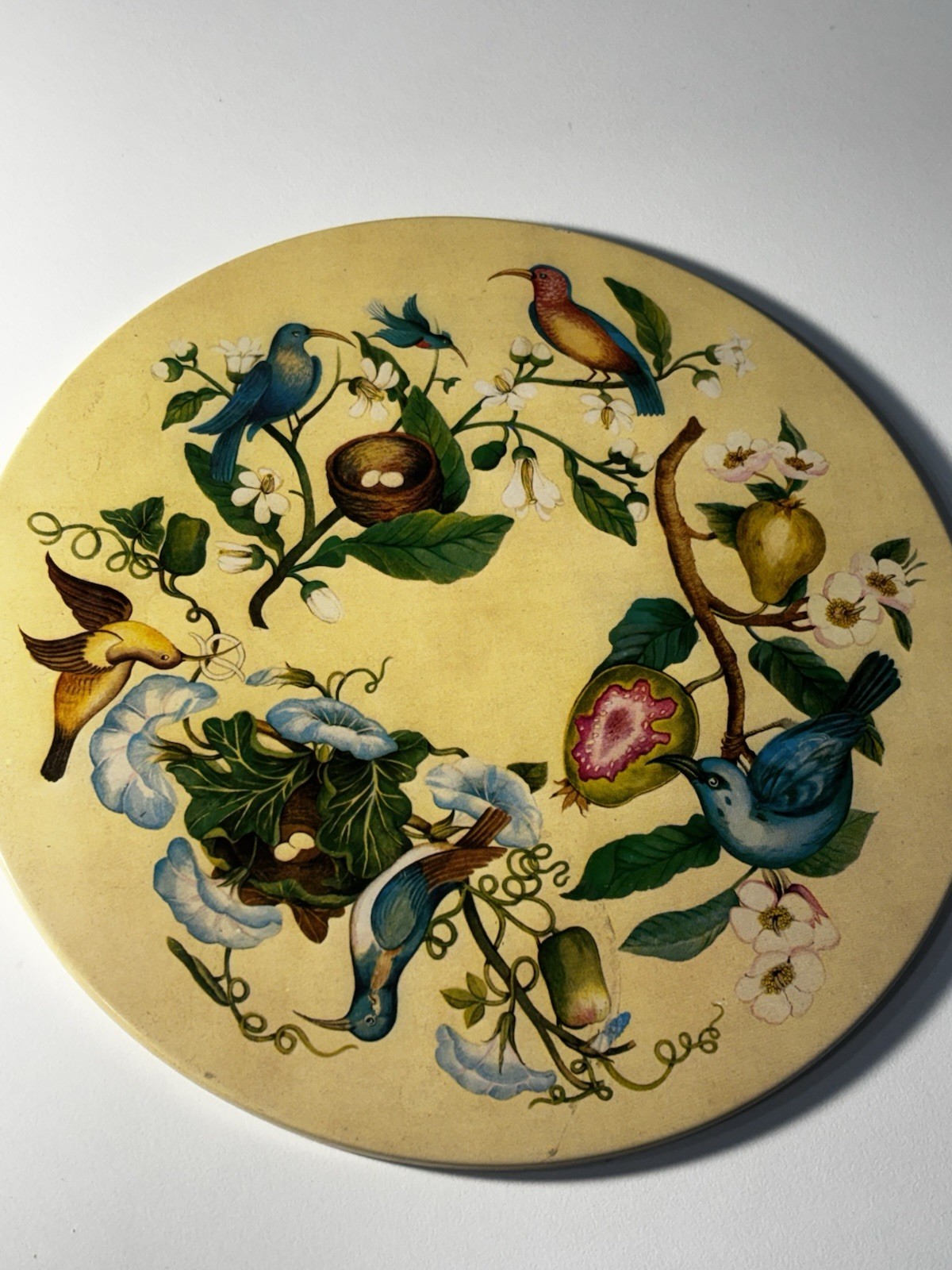 Vintage Mid Century Bird Motif Trivet Hot Pad cork back MCM kitchen decor new 