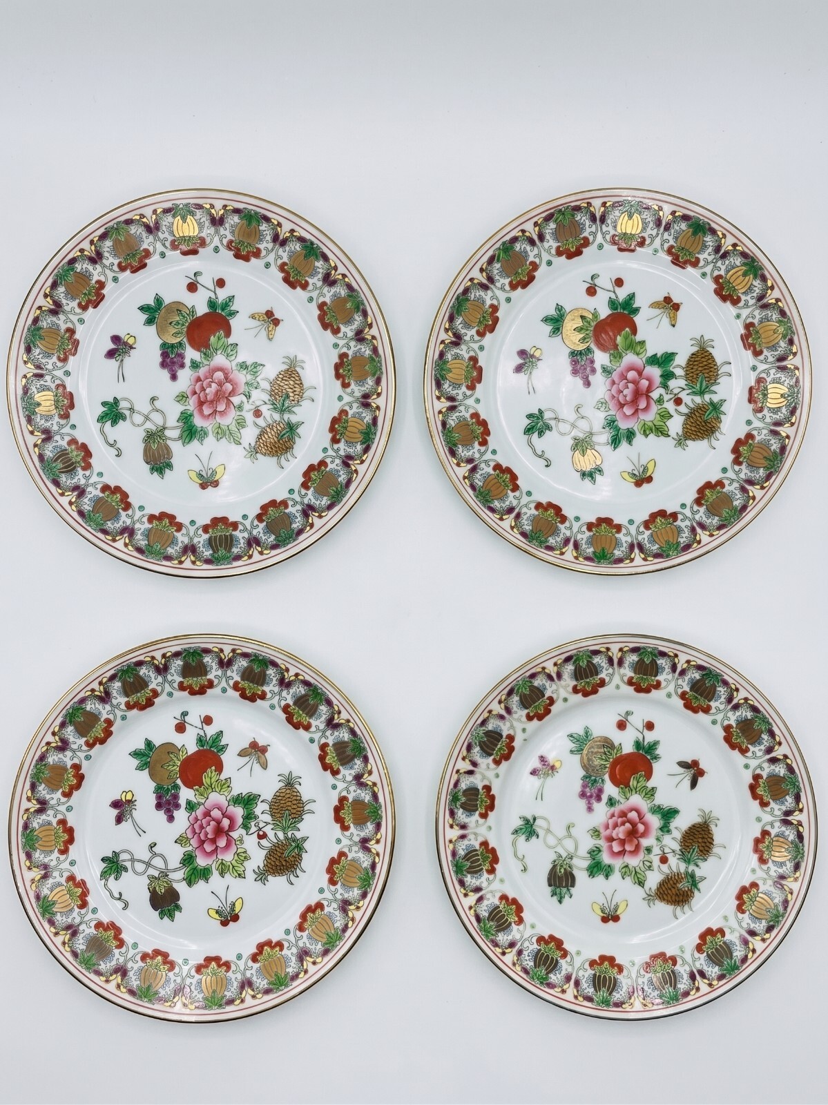 4 Vintage Chinese Jingdezhen Famille Rose \