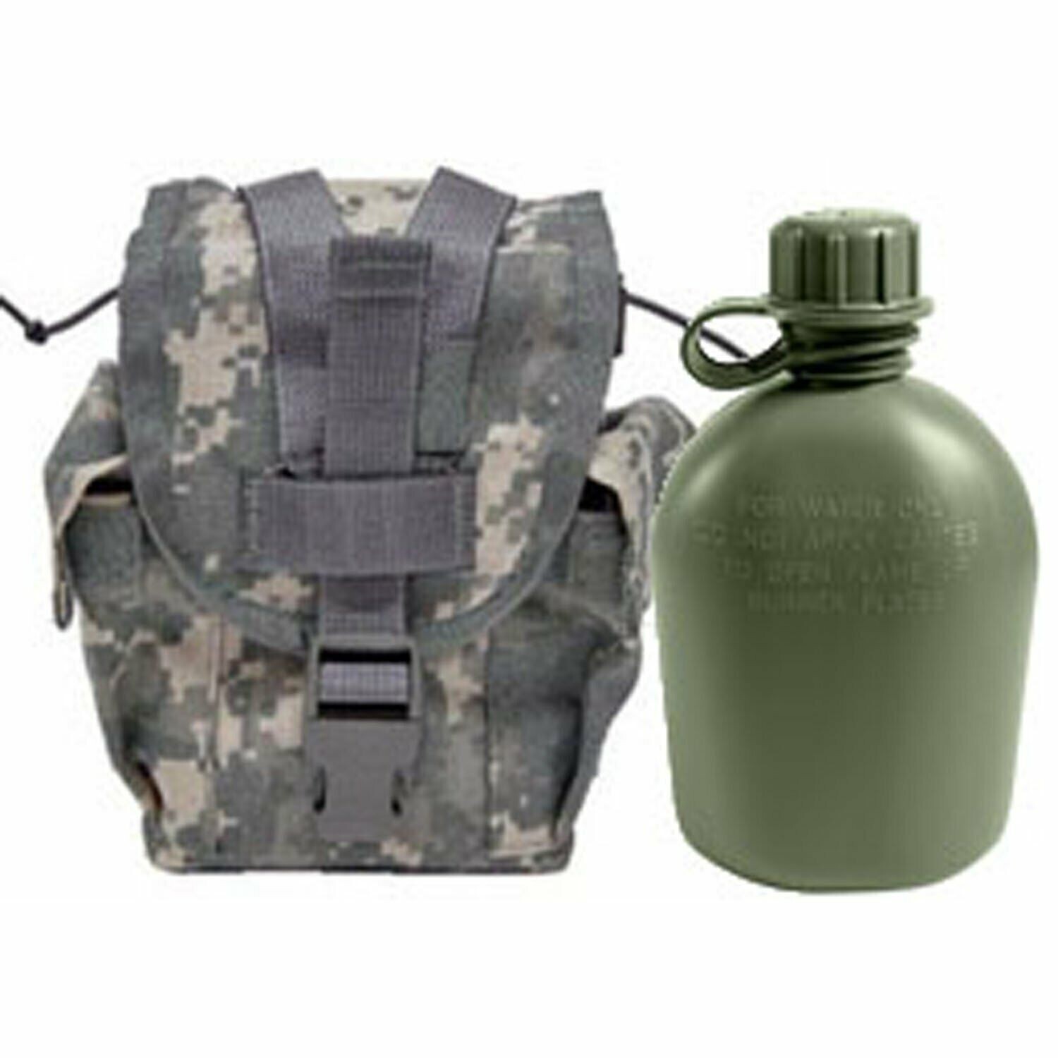1QT Canteen with ACU Pouch - Genuine USGI Military Canteen 1 Quart UCP Cover VGC