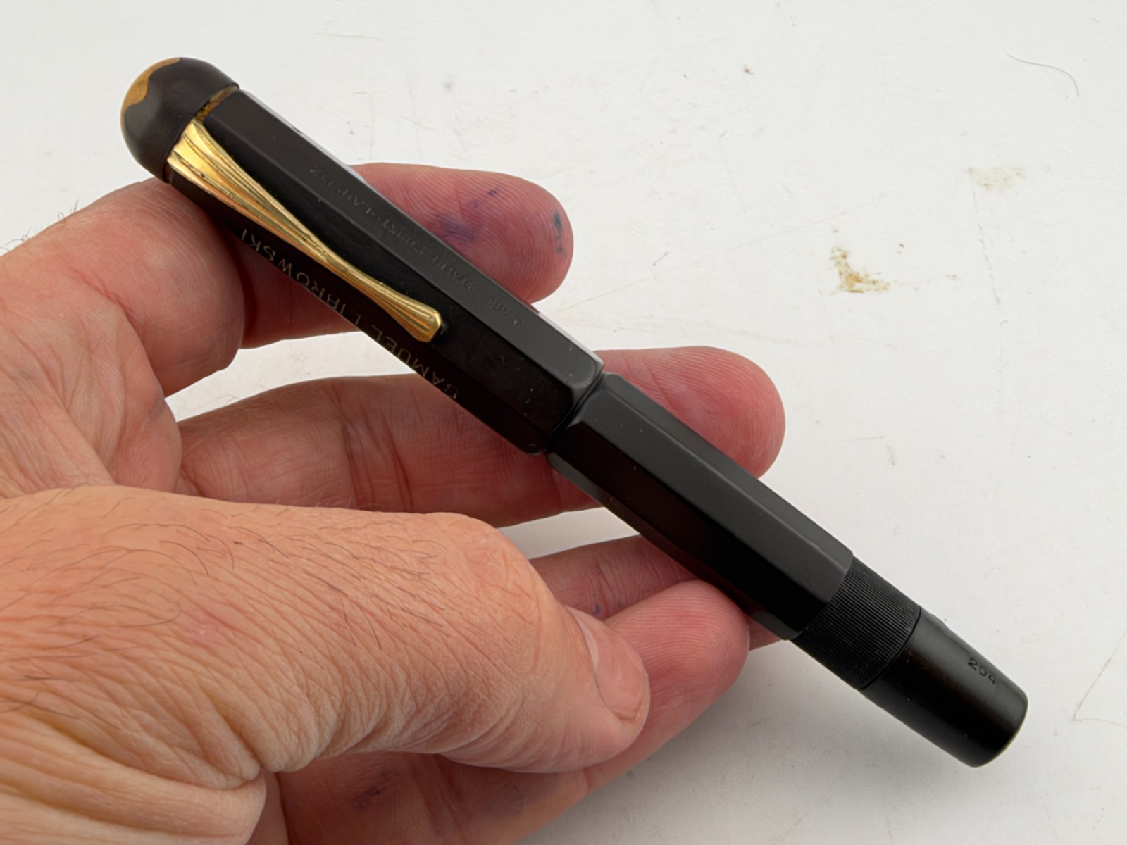 Very Rare Vintage Montblanc 4 Size Octagonal Safety Propelling Fountain Pen #204