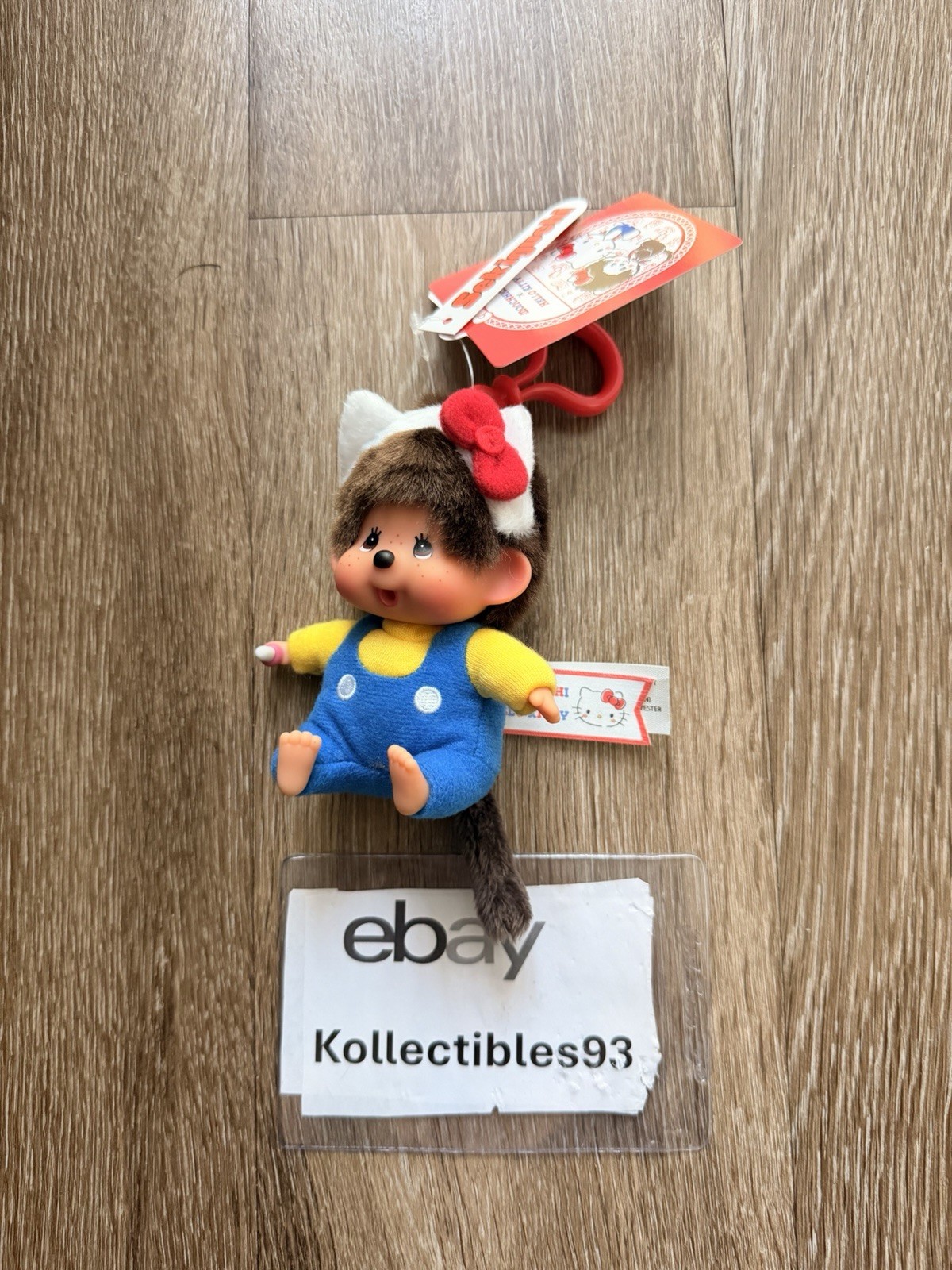 100% Auth Sanrio Monchhichi Hello Kitty Plush collab keychain US Ship