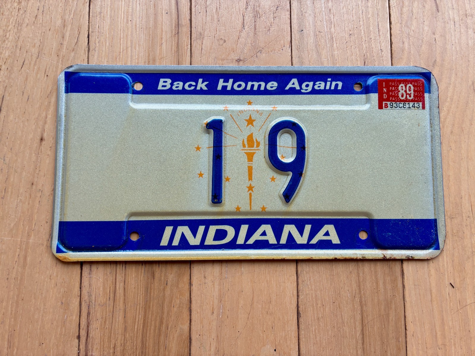1989 Indiana Low Number License Plate