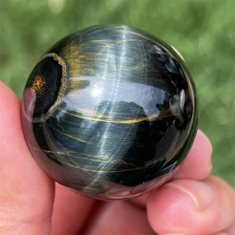29mm+ 1pc Natural Blue Tiger’s Eye Jasper sphere quartz crystal Ball Random 1pc