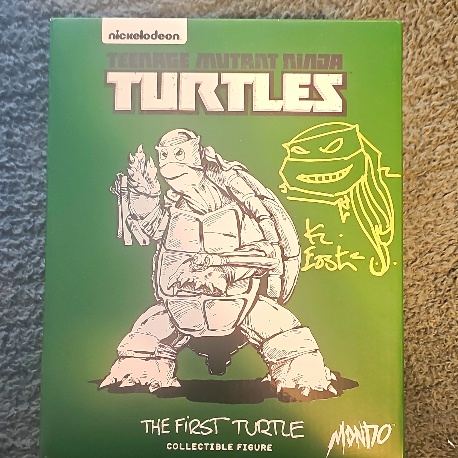 💥RARE💥 KEVIN EASTMAN Signed Mondo TMNT The First Turtle Figure Boxed
