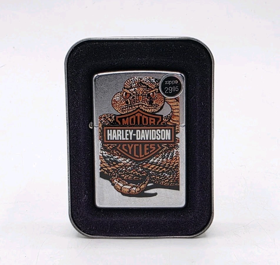ZIPPO H-D RATTLER HARLEY DAVIDSON CHROME LIGHTER NEW 21072 RARE