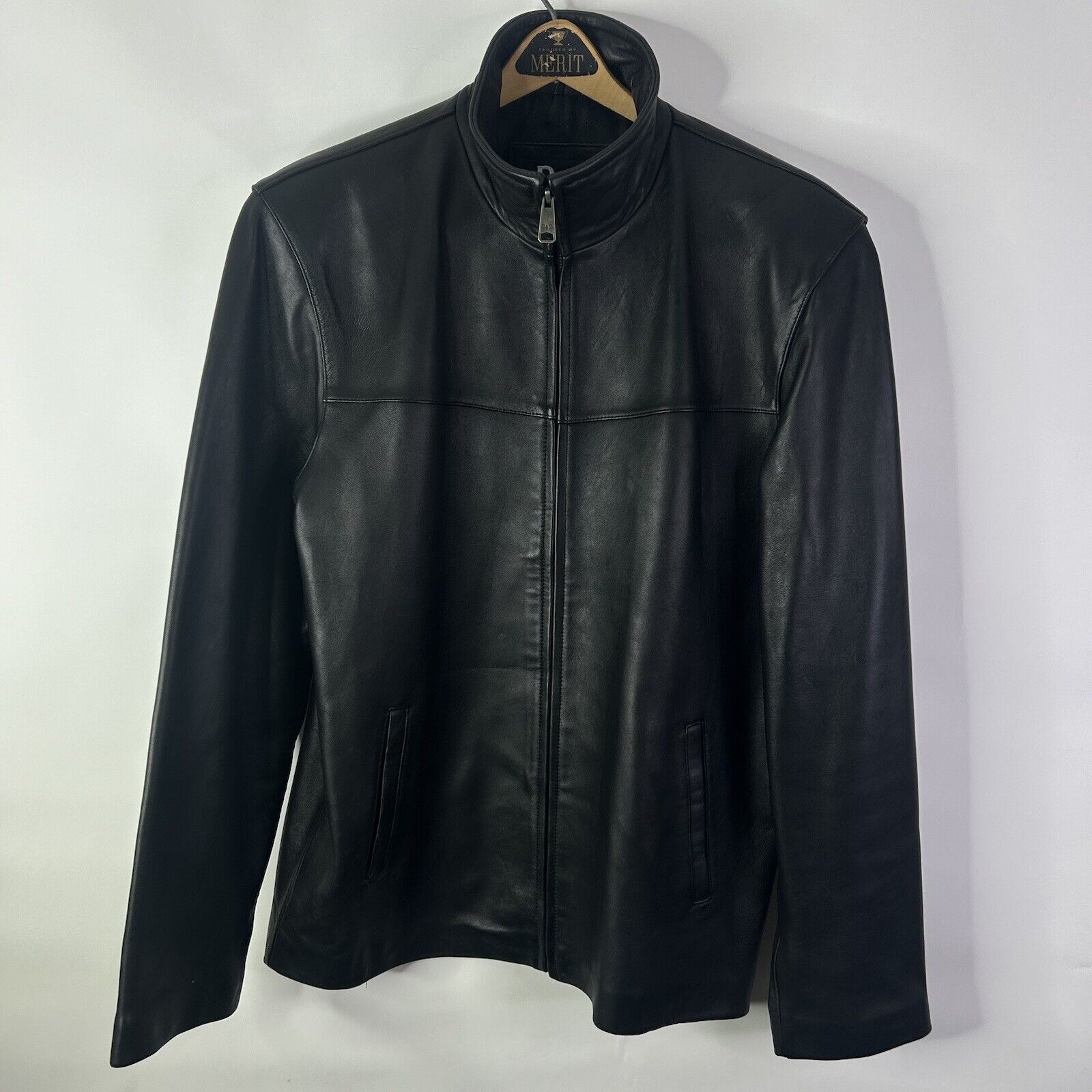 Authentic Dolce & Gabbana Men Black Lightweight Faux Leather Jacket Size XL