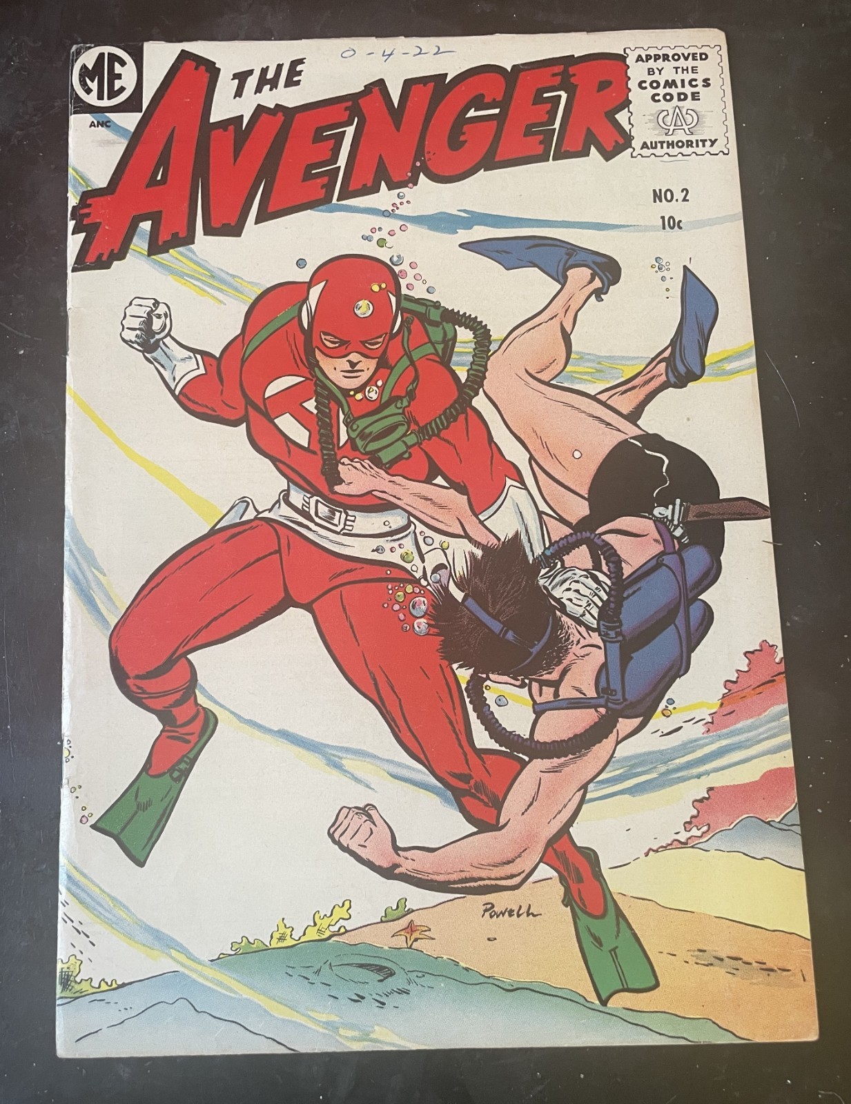 The Avenger #2 Magazine Enterprises 1955 BOB POWELL C/A - Nice  F+ Copy