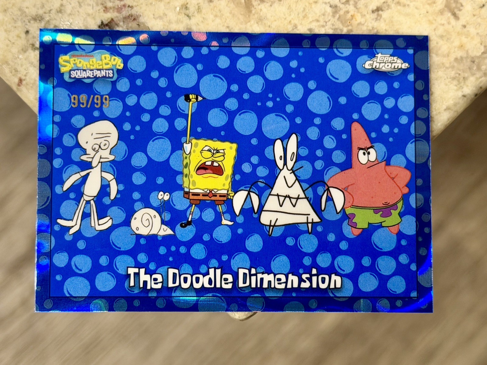 2025 Topps Chrome SpongeBob The Doodle Dimension Bubblefractor # 99/99 Bookend