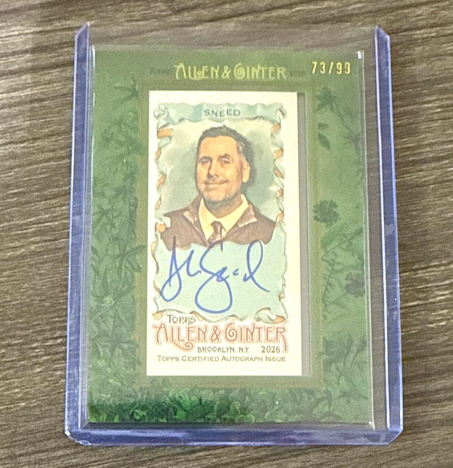 Topps 2026 Allen & Ginter Josh Sneed Hard Signed Auto Serial #MA-SN