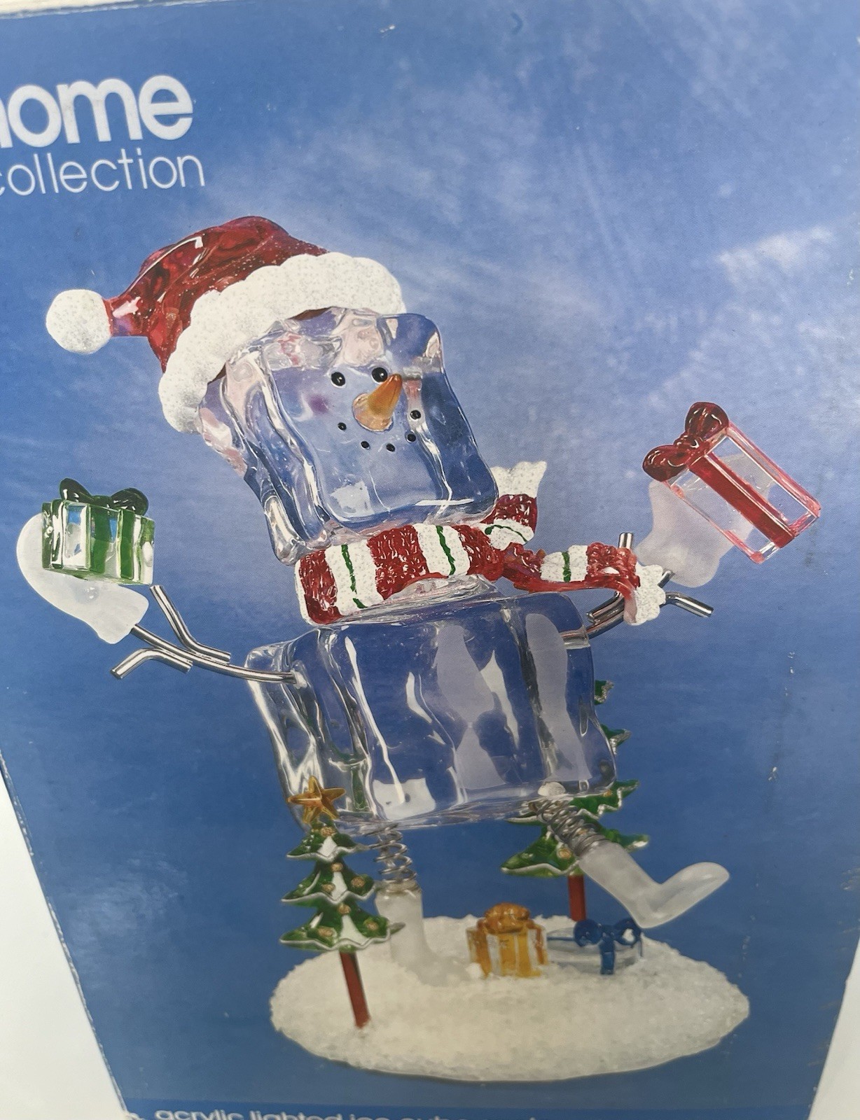 Vintage NEW boxed JCPenney Collection Acrylic Illuminated Snowman 8” Batteries