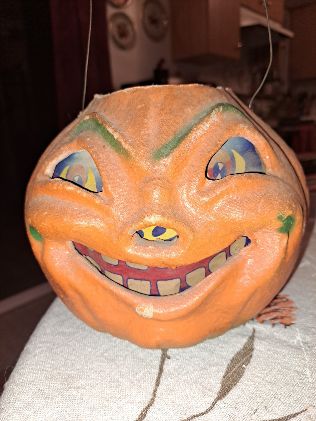 vintage rare paper mache jack o lantern