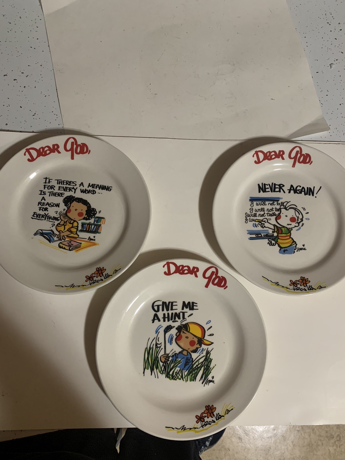 Royal Norfolk Set of THREE Dear God Collector Plates 8'
