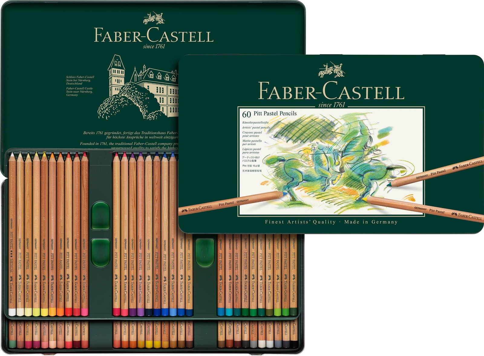 Faber-Castell Pitt Pastel Pencils Tin of 60 Professional Artist Set