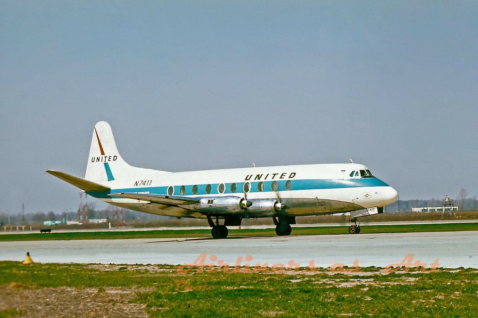 United Airlines Vickers Viscount 745D  N7411 Mid-1960\'s  8\