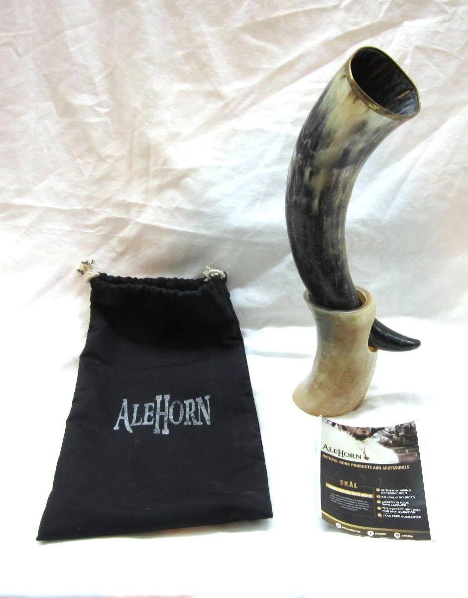 Alehorn Viking Horn Natural Curved Ox Viking Drinking Horn 12