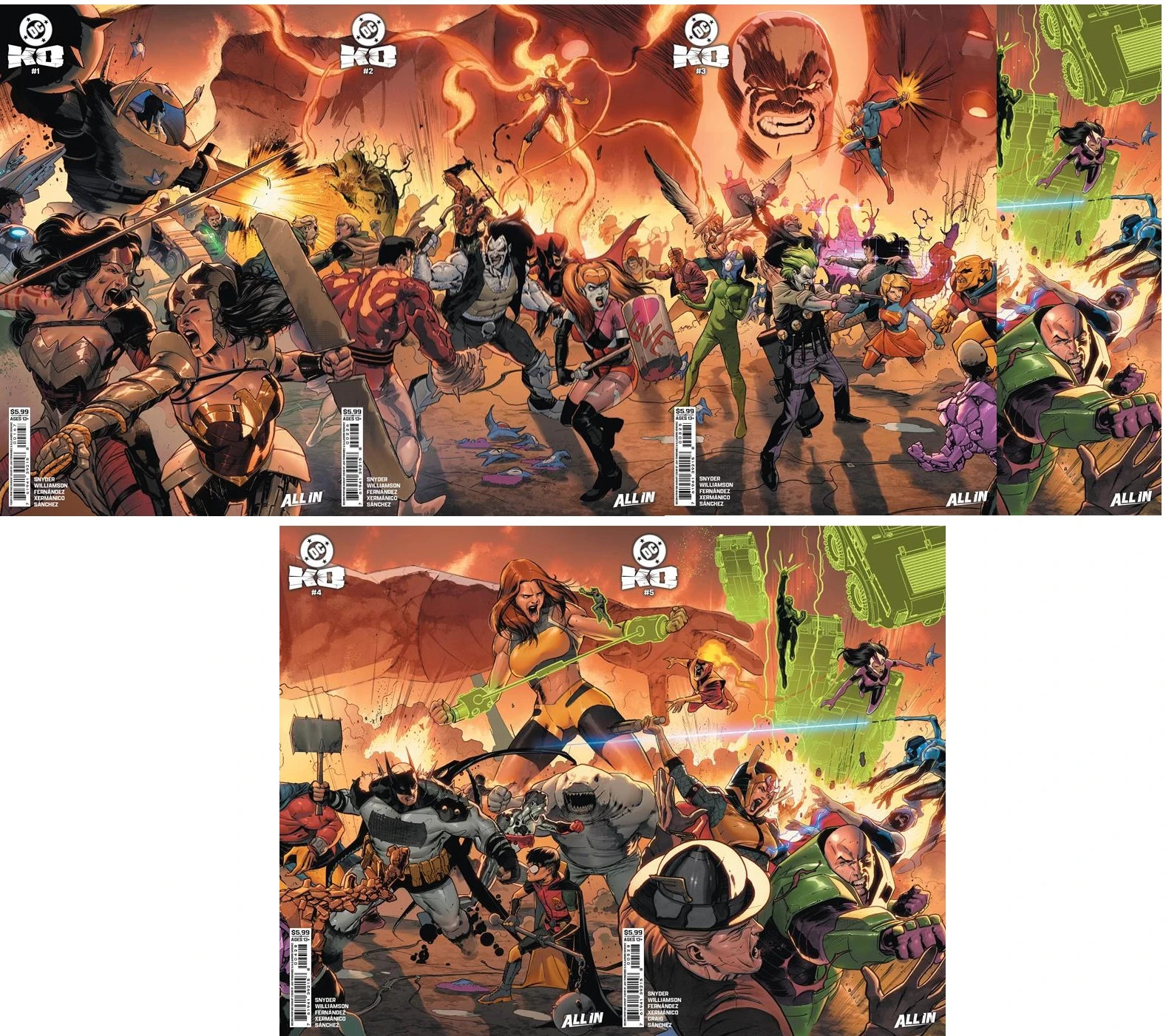 DC KO  #1,2,3,4,5 JAVIER FERNANDEZ CONNECTING VARIANT SET (2026) ~ DC