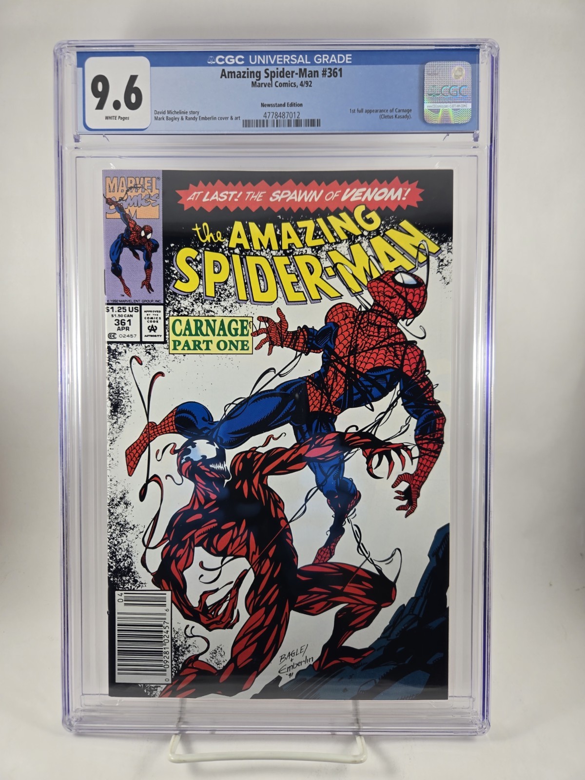 Amazing Spider-Man #361 1st Print ⭐ CGC 9.6 NEWSSTAND ⭐ 1st CARNAGE Marvel 1992